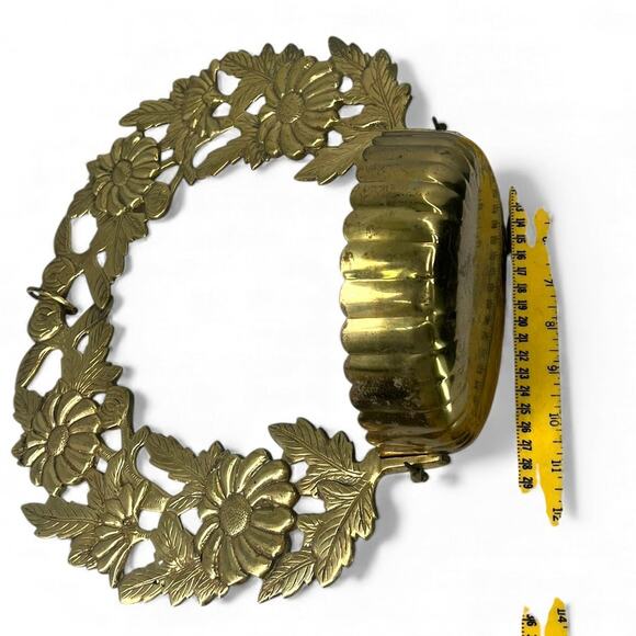 Vintage japanese Buddhist altar solid brass lantern plant holder garden decor - Picture 10 of 10